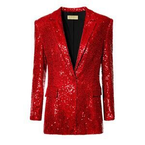 Aggi 'Holy' Brilliant Ruby Red Sequin Blazer Size S